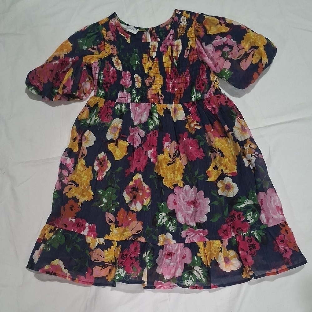 Isobella & Chloe Pink and Purple Puff Sleeve Sundress Size 6 - Picture 3 of 12